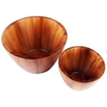 Creative Wooden Trough Bowl Solid Wood Salad Bowl Pickles Bowl for Soup Noodles Fruit